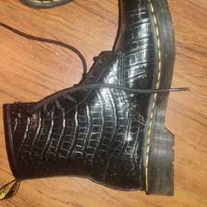 Doc Martens Croc Embossed Leather Boots